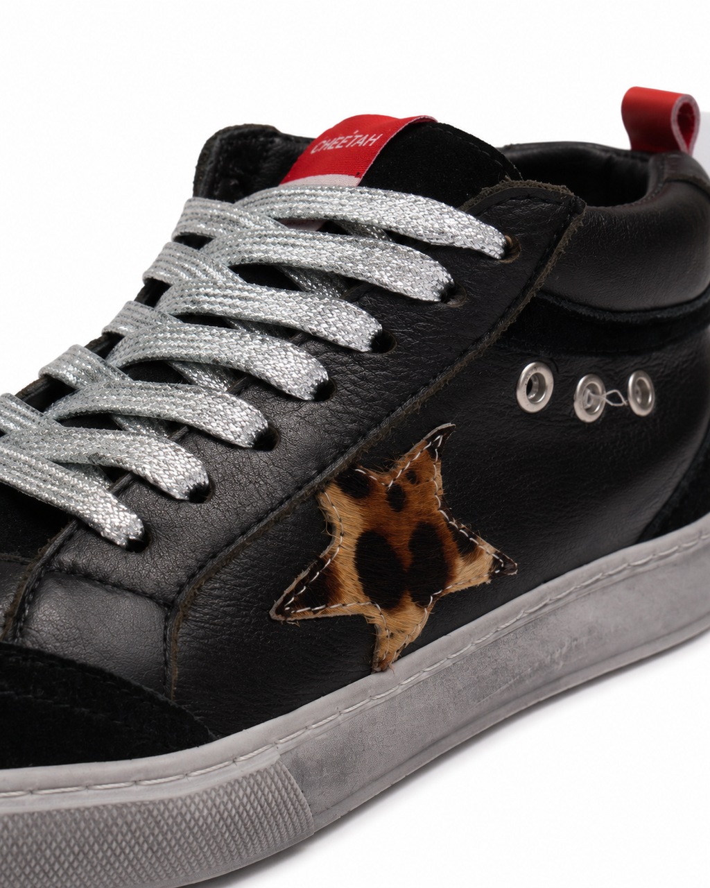 Morris negro print pelo leopardo y rojo