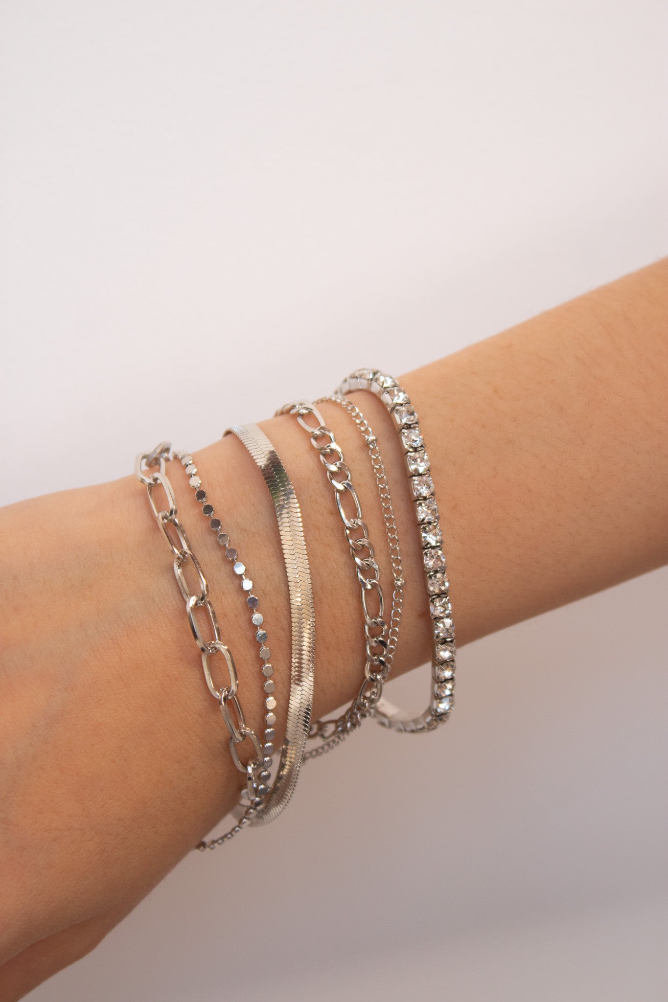 Silver Prisma Bracelet Stack