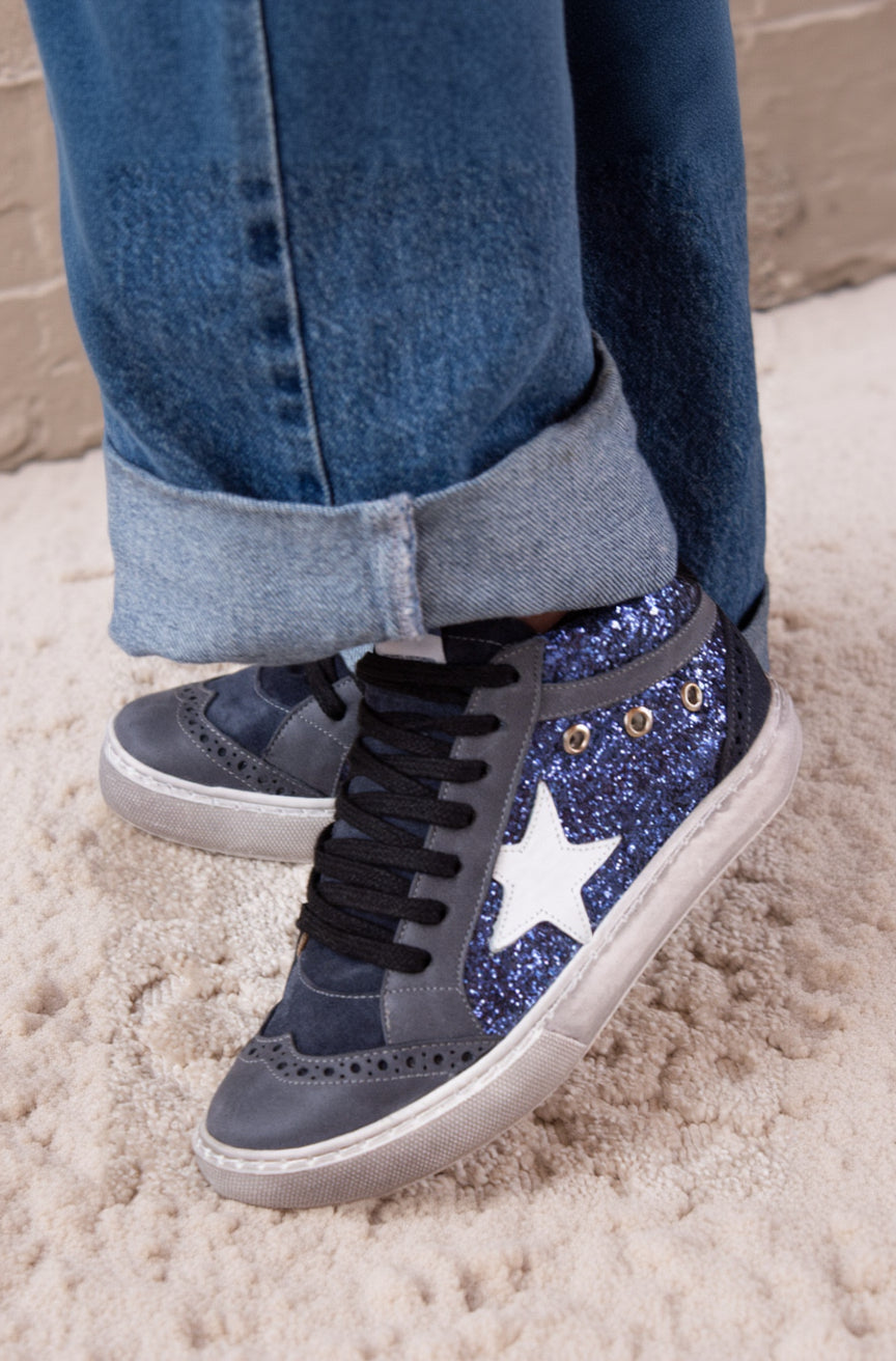 Zapatillas morris cuero azul