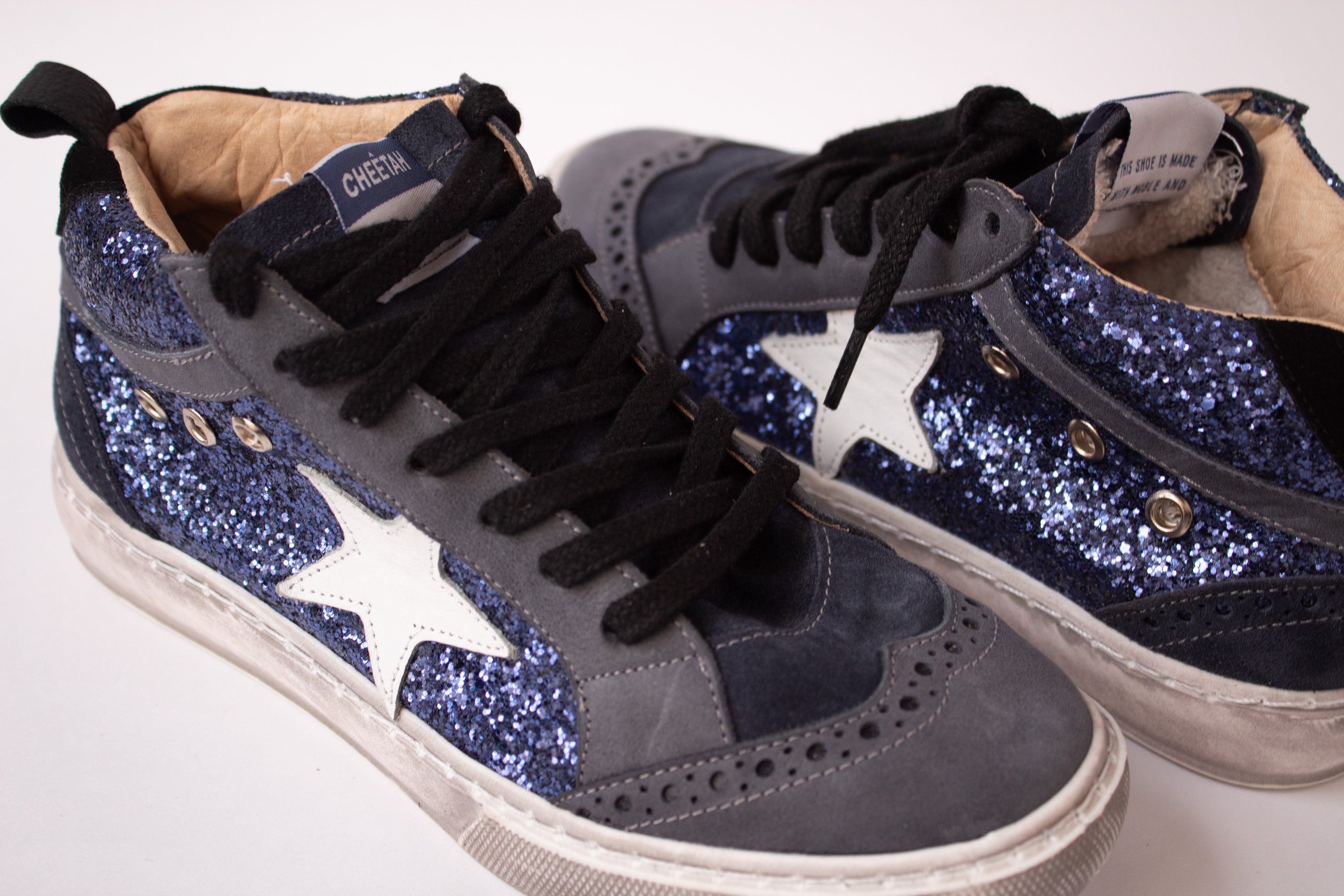 Zapatillas morris cuero azul