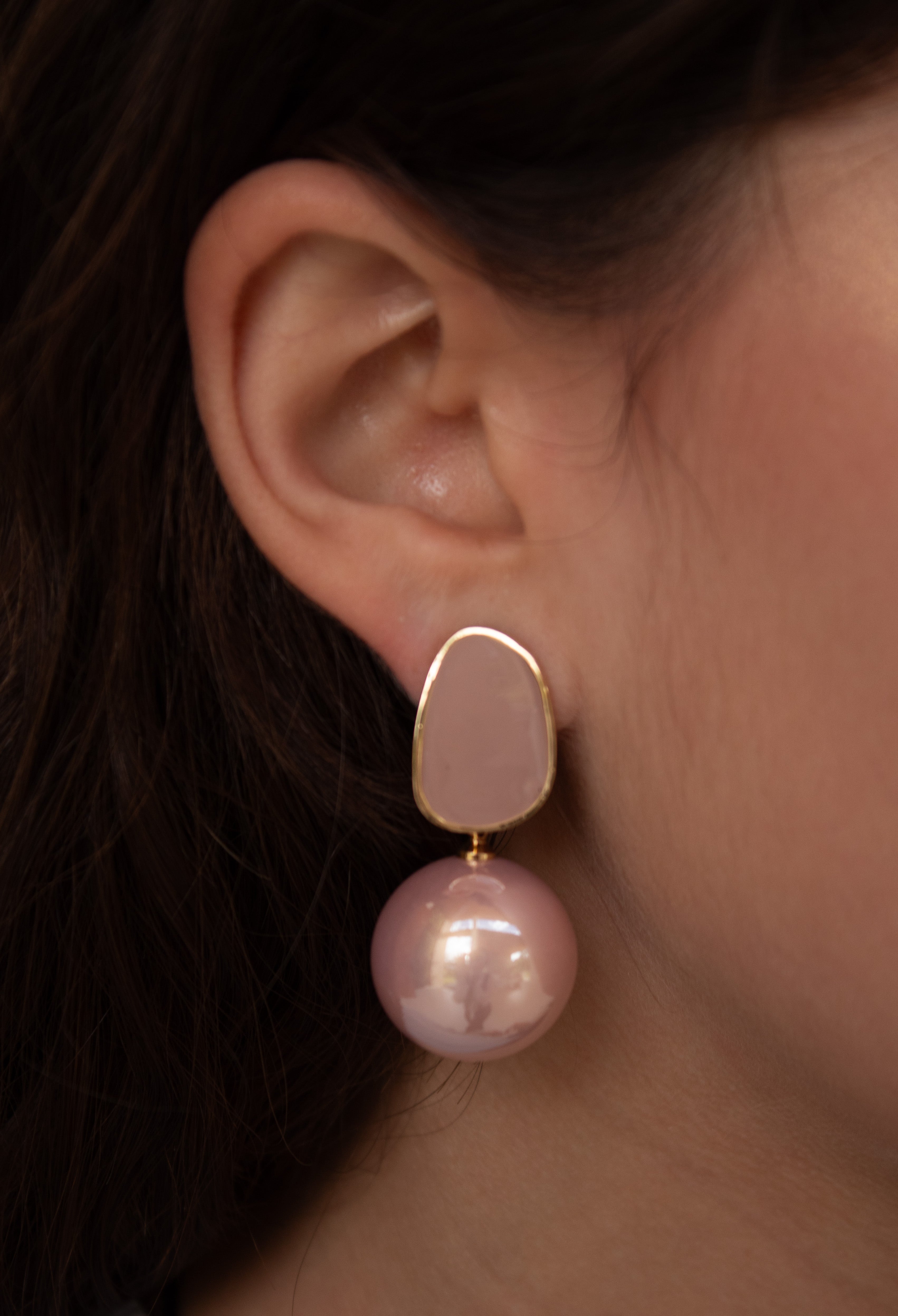 Aretes Perla Rosa